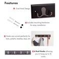 thumbnail image 3 of Dual Hook Coat Rack - Wall Mounted Hat & Key Organizer - Oil Rubbed Bronze - Bathroom Entryway Storage - 17.7" Wide Oil Rubbed Bronze Hooks/Dark Brown 4 Hooks, 3 of 9