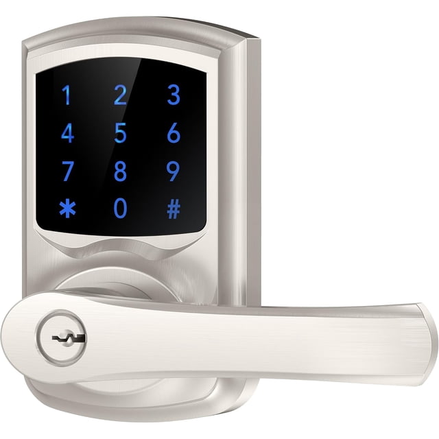 Keyless Entry Door Lock with Keypad and Handle for Front Doors Touchscreen Deadbolt peep Password AutoLocking Matte