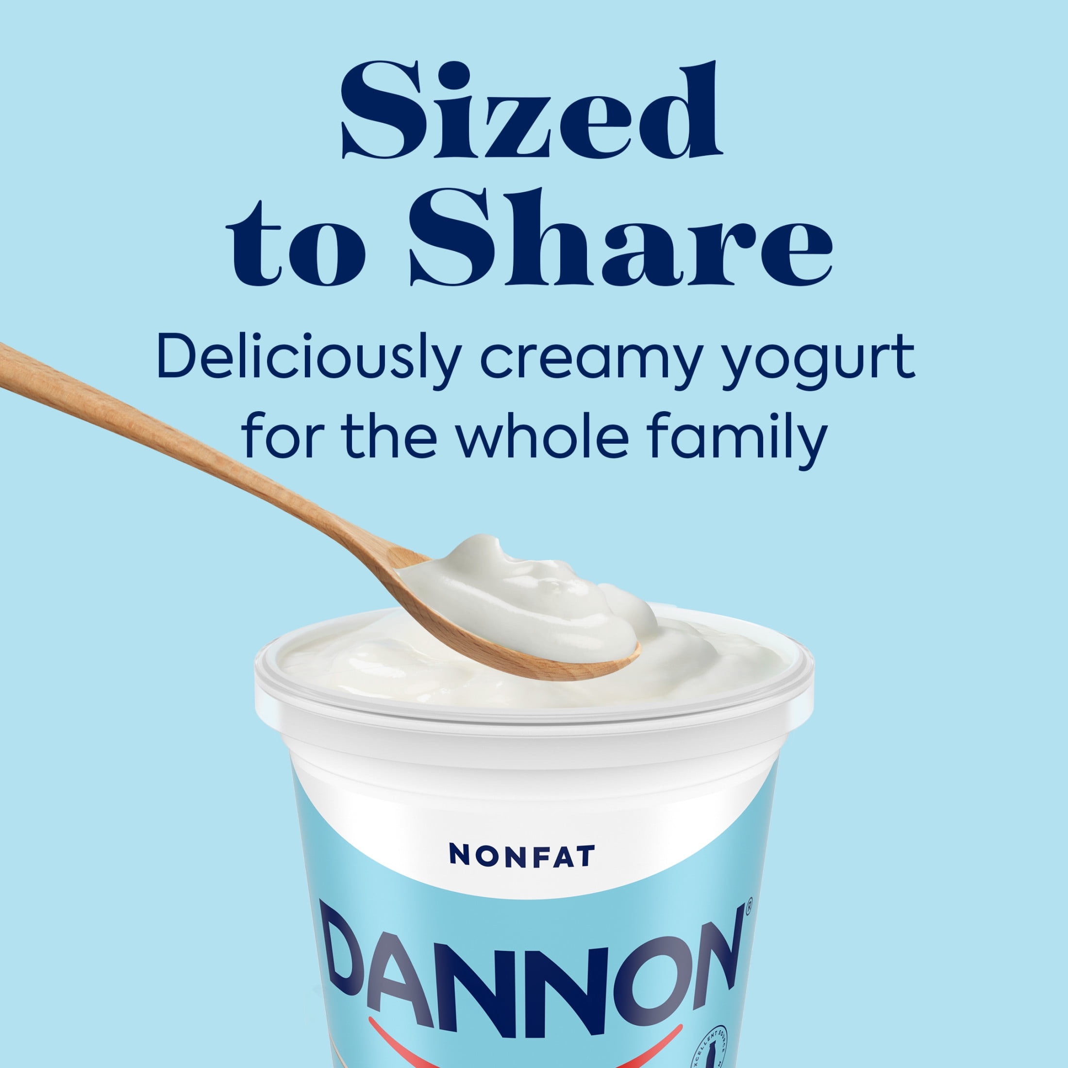 Dannon Plain Fat Free Yogurt, 32 oz Quart