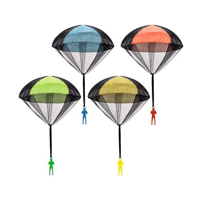 Juguete de paracaídas, paracaídas de juguete para lanzar sin enredos, juguetes voladores para niños al aire libre, no requiere batería ni ensamblaje (juego de 4 piezas) Zhivalor WRQX-298