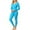 Blue, variant on Women’s Warm Microfiber Long John Pajama Thermal Set – Fleece-Lined Base Layer Shirt & Pants for Winter, Ski, Cold Weather Layering & Sleepwear, Black, Small