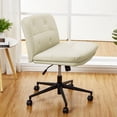 thumbnail image 4 of Silla de Escritorio sin Brazos Cruzados con Asiento Ancho + Altura Ajustable, Silla de Oficina Giratoria 360° con Ruedas para Máxima Comodidad, 4 of 36