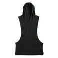 thumbnail image 3 of Rloper-Lop Men's Workout Hooded Tank Tops Sleeveless Solid Color Gym Hoodies Lightweight Bodybuilding Muscle Cut Off T-Shirts with Pocket XL, 3 of 7