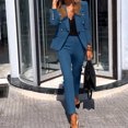 thumbnail image 2 of KIHOUT Clearance Ladies Suit Two-piece Color Casual Suit Long Sleeve Coat Outwear, 2 of 7