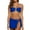Blue, variant on Huowey Women Solid Color Bikini Set With Gold Music Note Accessories 3PCS Swimwear Tropical Swim Wear Honeymoon Cruise Trendy Wear