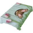thumbnail image 7 of Coolnut Easter Bunny Tulips Rectangle Tablecloth Spill-Proof Polyester Table Cloth Table Cover for Kitchen Dining Picnic Holiday Party Decoration,60"x90", 7 of 7