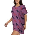 thumbnail image 2 of Naloa Leopard Print Women's Short-Sleeved Pajama Set, Loungewear, Summer pajamas, Breathable Cozy - Medium, 2 of 9