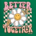 thumbnail image 6 of Wild Bobby Retro Better Together Daisy Smiley Face Checkered Background Vintage Women Slim Fit Junior Tee, Kelly, Large, 6 of 6