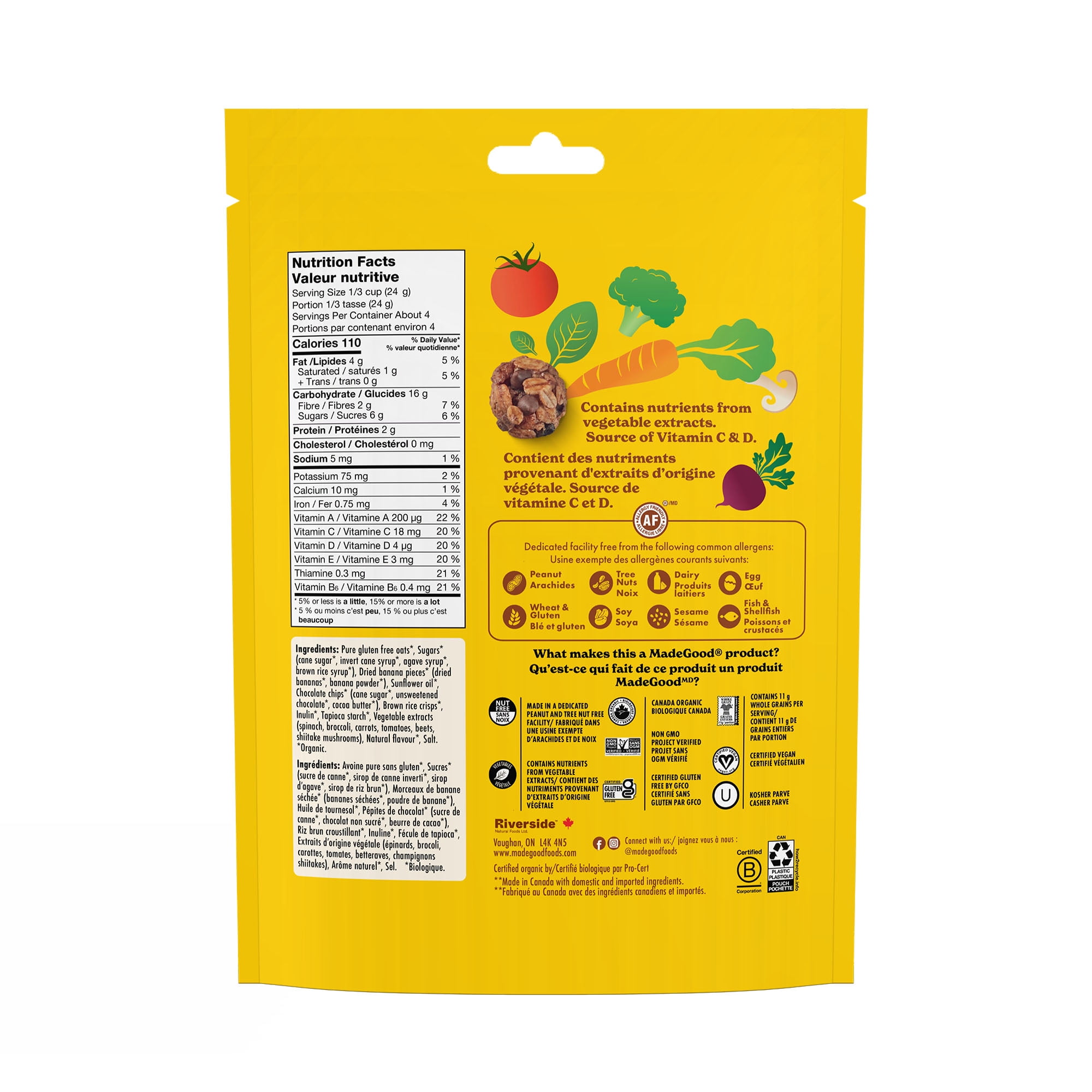 MadeGood Chocolate Banana Granola Minis 100g