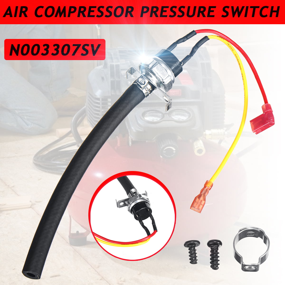 N003307SV Air Compressor Pressure Switch Regulator Gauges Safety Valve 