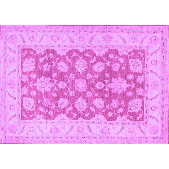 Ahgly Company Indoor Rectangle Oriental Purple Traditional Area Rugs, 4' x 6'