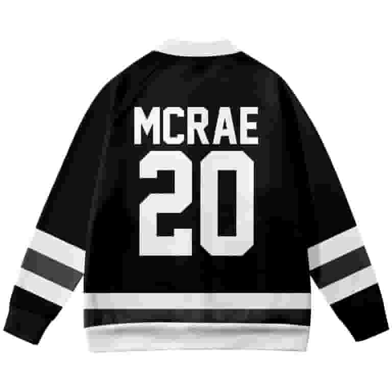 TATE MCRAE T8 トレーナー Tate McRae Merch Black & White Jersey Baseball Jacket