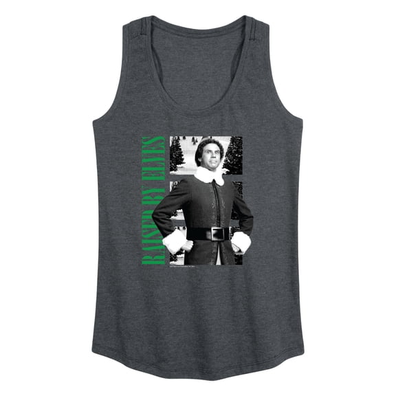 ELF - Christmas Raised By Elves Women's Graphic Racerback Tank