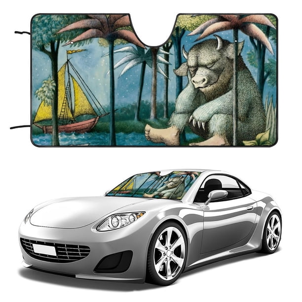 Donde Viven los Monstruos Parasol para Parabrisas Delantero Protector Plegable, Visera Solar para Auto Bloquea Rayos UV Mantiene tu Vehículo Fresco 130cm*70cm