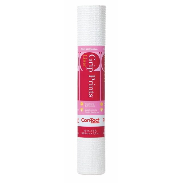 Shelf Liner CON-TACT Grip Prints, color blanco, 1,5 m x 30 cm (paquete de 6)