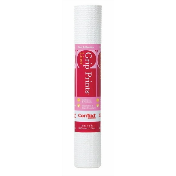 Shelf Liner CON-TACT Grip Prints, color blanco, 1,5 m x 30 cm (paquete de 6)