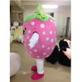 thumbnail image 4 of Nuevo disfraz de mascota de dibujos animados de lujo de fresa rosa para Halloween, Navidad y adultos, disfraz de mascota de peluche, 4 of 4