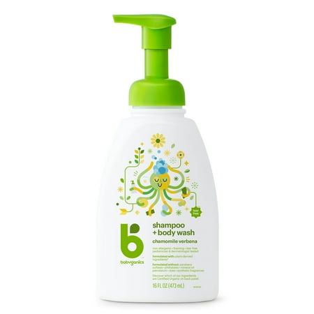 UPC: 0813277013822 | Babyganics Baby Shampoo + Body Wash Pump Bottle  Chamomile Verbena  16oz
