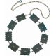 thumbnail image 1 of Cinturón de estilo tibetano con conchos y turquesas metálicas, 60 cm de largo, con cadena de eslabones para la cintura, ideal para jeans, vestidos y trajes de estilo occidental., 1 of 5