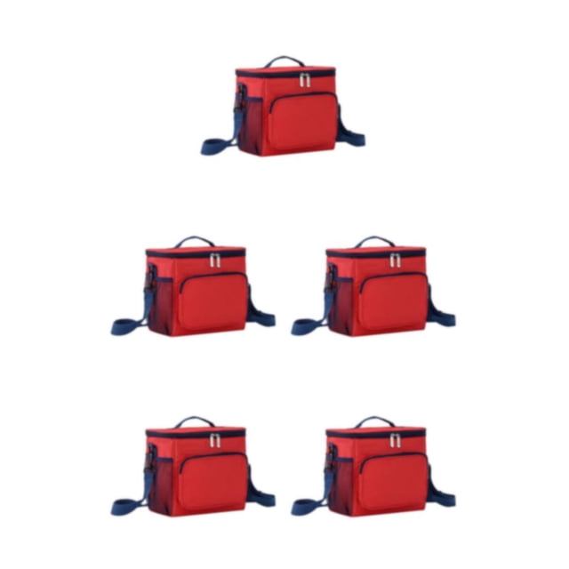 Transemion Sac Léger Tissu Oxford Facile à Nettoyer et Isolé Isolation Thermique Polyester Isolé Rouge 5Set