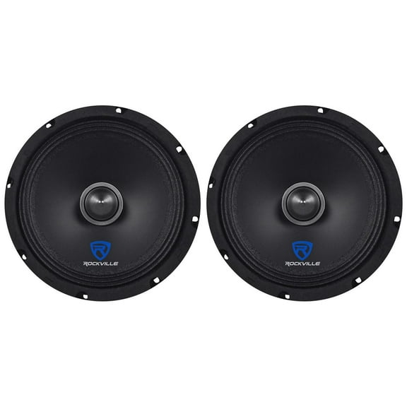 Rockville RXM84 8 in 500-Watt Peak 250-Watt RMS 4 Ohm Midrange Midbass Car Audio Speakers, CEA Compliant, High SPL, Kevlar Reinforced Cone, Shallow Mount Design, 2-Piece
