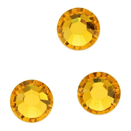 Sunflower Gems - Swarovski Crystal, Round Flatback Rhinestone Hotfix SS12 3mm, 50 Pieces, Sunflower