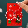 thumbnail image 2 of ievspot 1 Pair Women Christmas Earrings Christmas Tree Elk Santa Bell Shape Decor Hoop Earrings New Year Party Hanging Earrings Lady Jewelry, 2 of 6