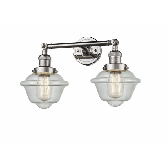 Innovations 208-PN-G534-LED Small Oxford 2 Light Bath Vanity Light part of the Franklin Restoration Collection, Polished Nickel
