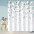 thumbnail image 3 of Floral Shower Curtain, Blue and Gray Shower Curtain, Weeping Flower Shower Curtain with 12 Hooks Light Blue Simple Shower Curtain for Bathroom, Light Grey Waterproof Decorative, 72" W x 72" H, 3 of 6