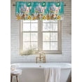 thumbnail image 6 of Curtain Valance for Windows, Farm Spring Flower Pig Butterfly Kitchen Valances Rod Pocket Short Curtains, Rustic Retro Teal Wood Grain Window Valance for Bedroom Bathroom Living room 42x18in, 6 of 9