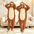 thumbnail image 2 of Generic Unisex Kids Lion Hooded Jumpsuit, Cozy Flannel Animal Onesie, Winter Party Playwear for Boys Girls, 2 of 3