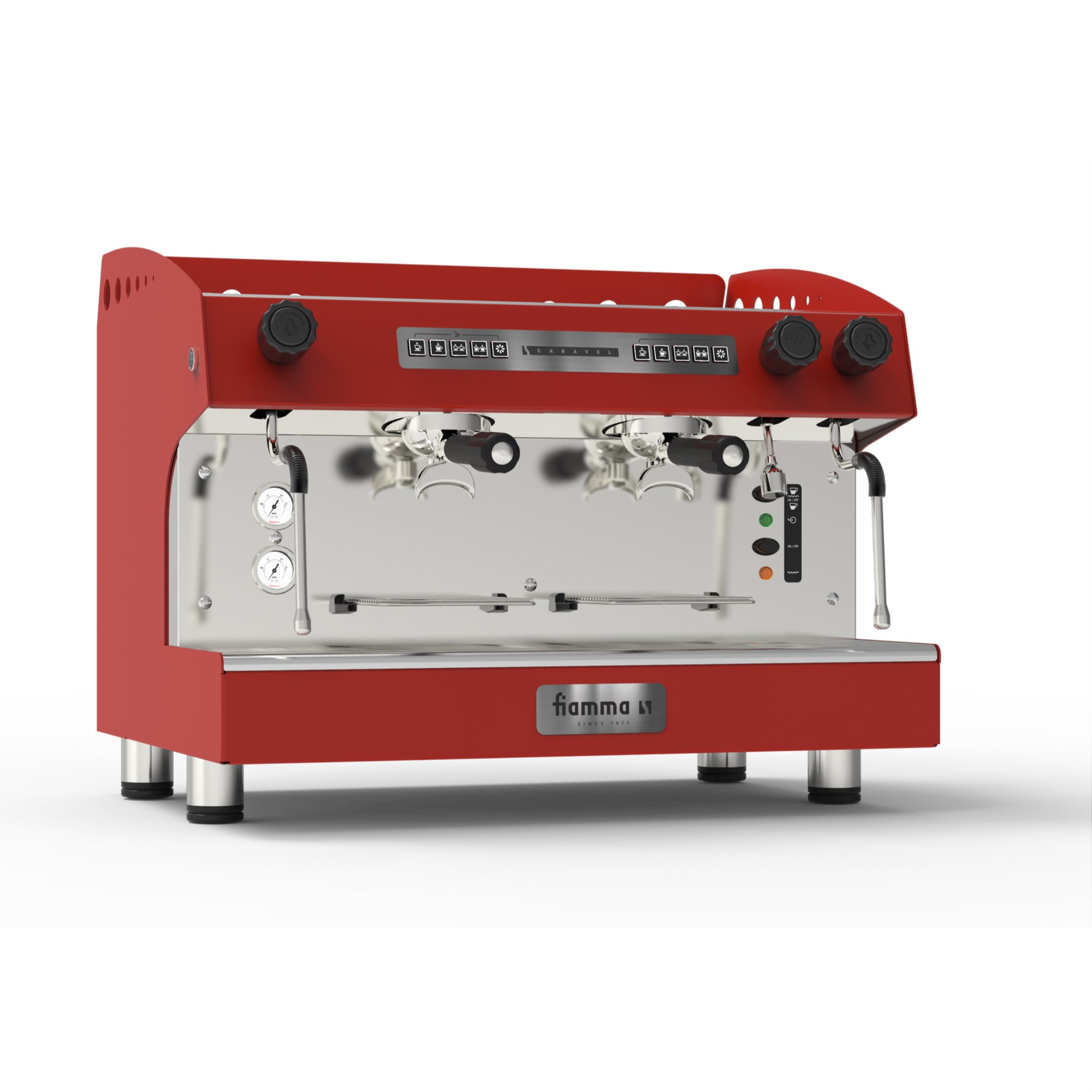 Fiamma "Caravel" 2 Group Direct Water Line Espresso Machine, Red