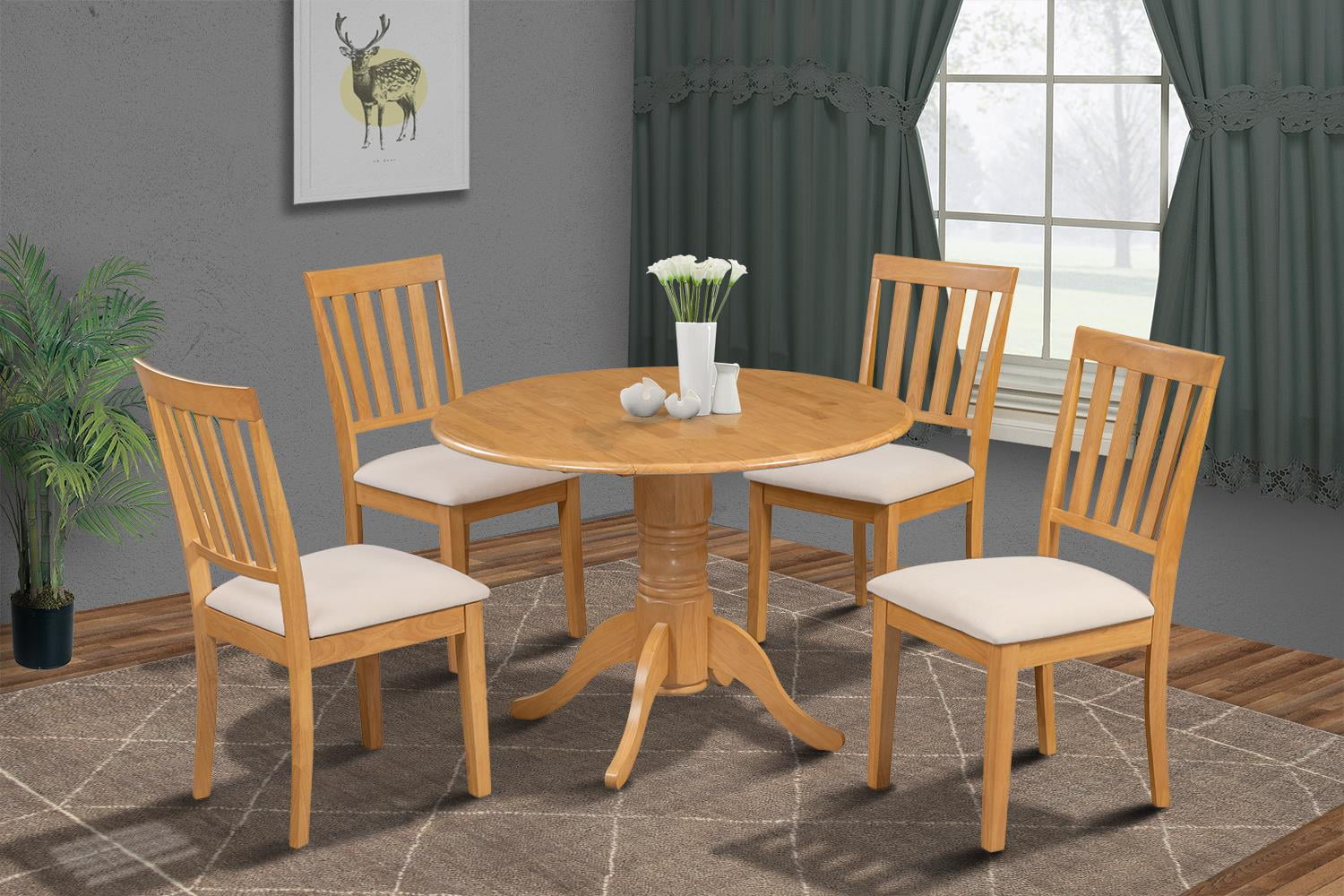 Burlington 5 Piece Small Kitchen Table Set-Kitchen Table And 4 Dining ...