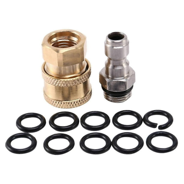Pressure Washer Adapter Set,1/4 Inch Quick Disconnect Kit With 10 Pack O-Ring.5000 Psi