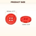 thumbnail image 2 of Uxcell 50pcs Sewing Button 18mm 4 Holes Resin Round Crafting Buttons, Red, 2 of 6