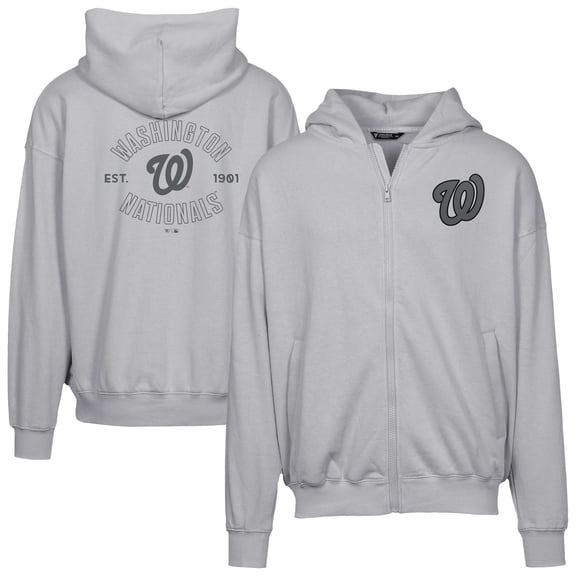 Men's Levelwear Gray Washington Nationals Uphill Abyssal Full-Zip Hoodie
