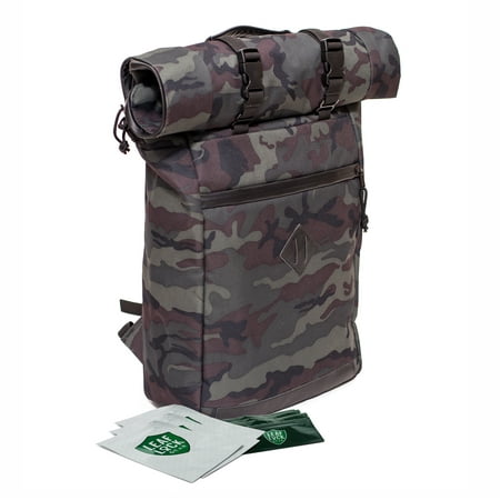 Abscent Roll Top Backpack (Black Forest) with Leaf Lock Gear Spill Resistant Pouches