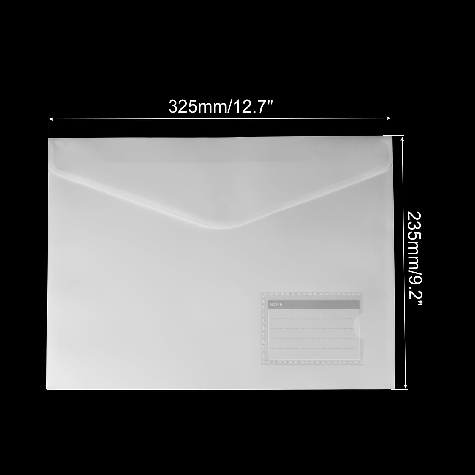 Uxcell Plastic Envelopes Folder, 25Pcs A4 Letter Size with Label Pocket File Bag White