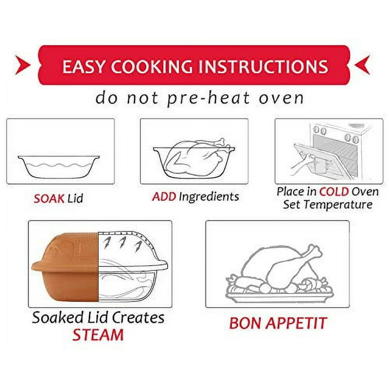  Eurita Clay Roaster, Non-Stick Bread Pan & Lid, Healthy Clay  Pot Cooking, With Free Recipe Guide, 2 Quarts: Home & Kitchen