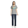 thumbnail image 2 of PositiviTees Women's Fall Graphic T-Shirt, Seasonal Short Sleeve Tee Pumpkin Pickup, Sizes S-3XL, 2 of 5
