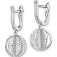 thumbnail image 2 of Sterling Silver Cz Sphere Dangle Earrings (25.7 X 10.7) Made In China qe15439, 2 of 5