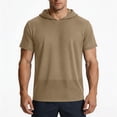 thumbnail image 3 of Maean Mens Sun Protection Hoodie Shirts Short Sleeve Lightweight Quick Dry Hiking Running Athletic Shirt, 3 of 7