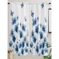 thumbnail image 5 of Navy Blue Floral Living Room Curtains 2 Panel, Spring Flowers Butterflies Watercolor Cafe Window Treatment, Extra Long Farmhouse Bedroom Bathroom Kitchen Curtains Drapes 104"x72", 5 of 6