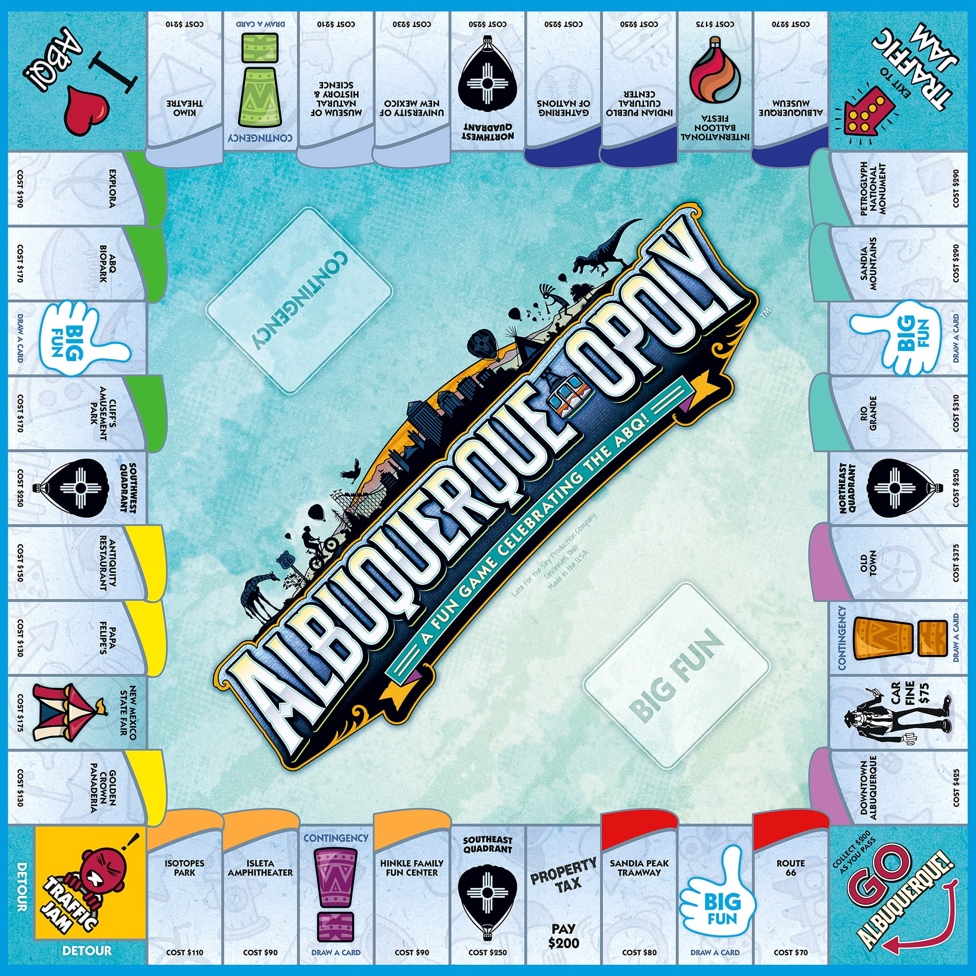 Albuquerque-Opoly City Themed Family Board Game, 2-6 Players