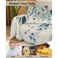 thumbnail image 4 of Eucalyptus Blue Sofa Covers for 3 Cushion Couch,Washable Sectional & L Shape Couch Covers for Dog/Cat/Kid,Retro Floral Pastoral Country French Leaf Non Slip Sofa Slipcover Tassel Futon Cover 71x150, 4 of 8