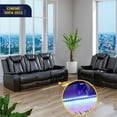 thumbnail image 4 of Beverly Fine Furniture Roduco Faux Leather Power Recliner Sofa Loveseat Black, 4 of 9