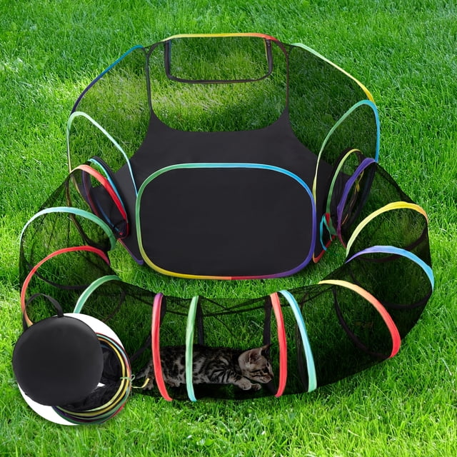 Recintos exteriores para gatos Love's cabin Rainbow con carpa y túnel