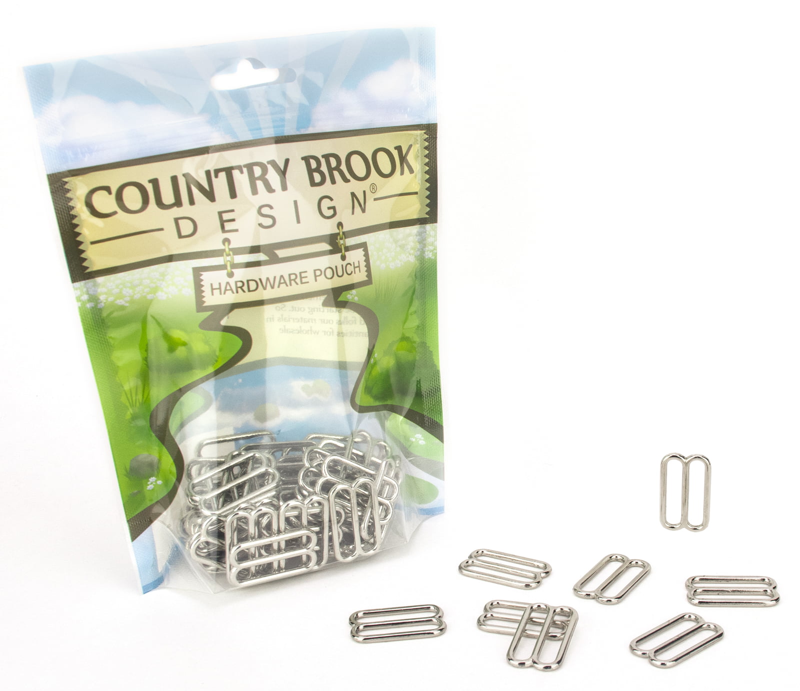 25 Country Brook Design® 3/4 Inch Metal Round Wide-Mouth Triglide Slides 