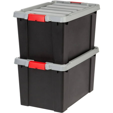 Black Cherry Tote - IRIS Store-It-All Tote 18 Gallon, Black (Available in a Case of 2 or Single Unit)