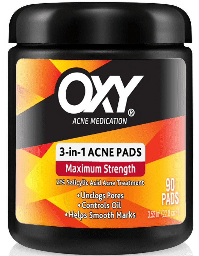 4 Pack Oxy Maximum Action 3-In-1 Acne Treatment Pads, 90 Count Each